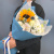 Букет с подсолнухом, эустомой и эхинопсом Арт 14894
