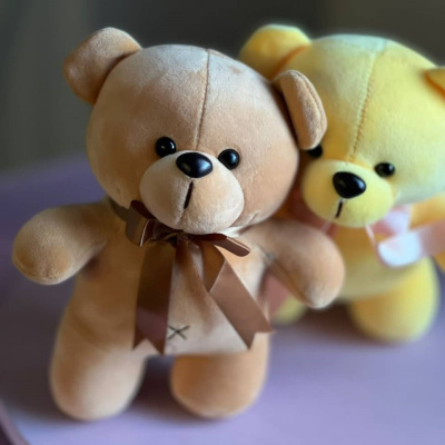 Игрушка Мишка цветной велюровый 30 см. средний арт. 56316