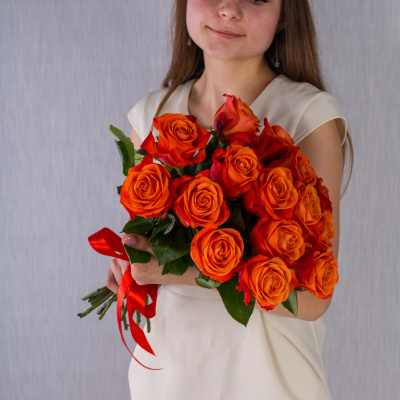 Букет из 15 оранжевых роз Эквадор 50564-Ор